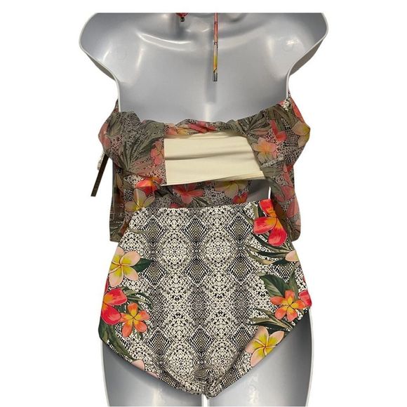 ☀️☀️☀️ COCO REEF AURA Mesh Ruffle Monaco 2 Piece Tankini with Reversible Bottom - Picture 15 of 16